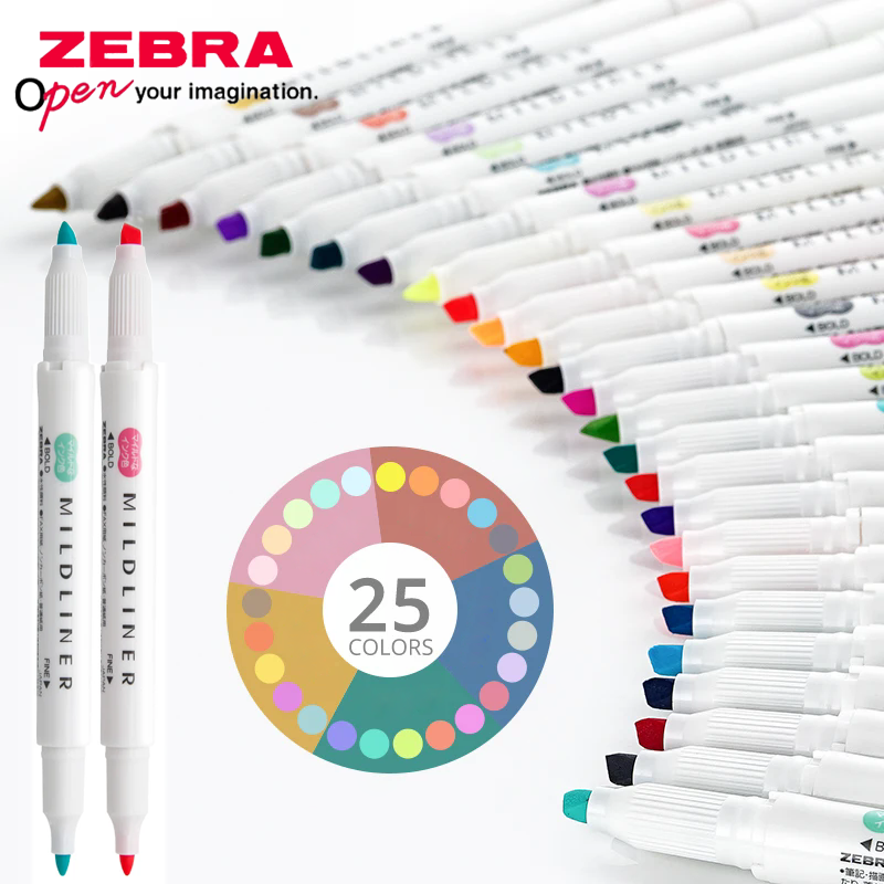 Zebra Pen Mildliner - Набор пастельных маркеров ZEBRA Mildliner WKT7