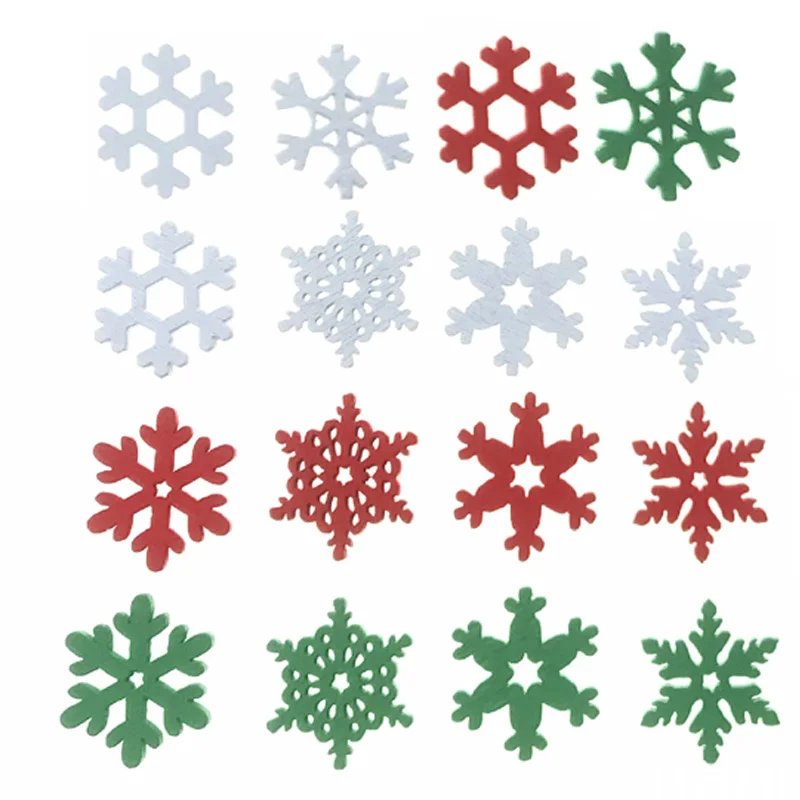 Christmas Craft Embellishment - 50 шт. деревянных снежинок 20 мм