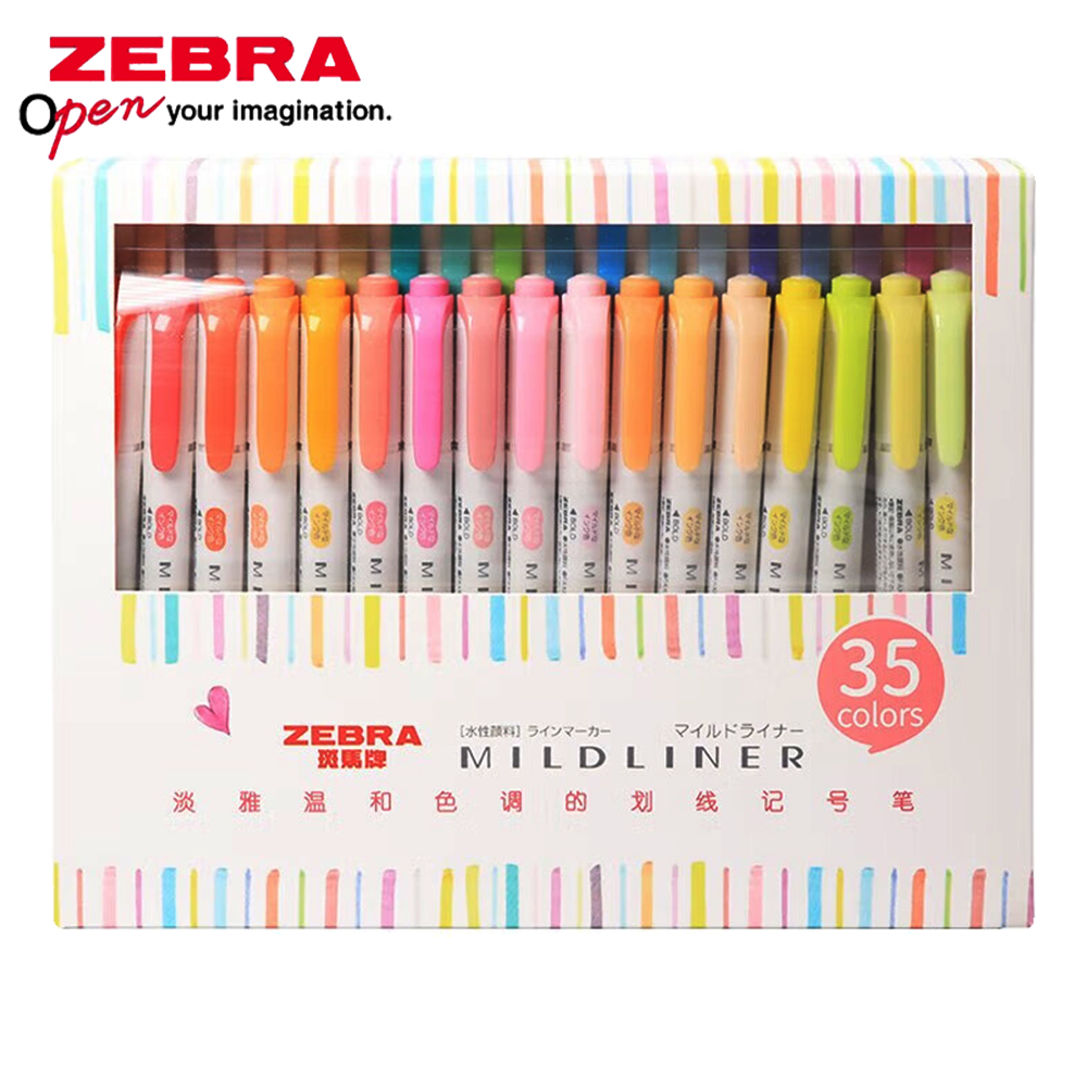 35-цветный набор ZEBRA Mildlin – обзор и цена Zebra Pen Mildliner