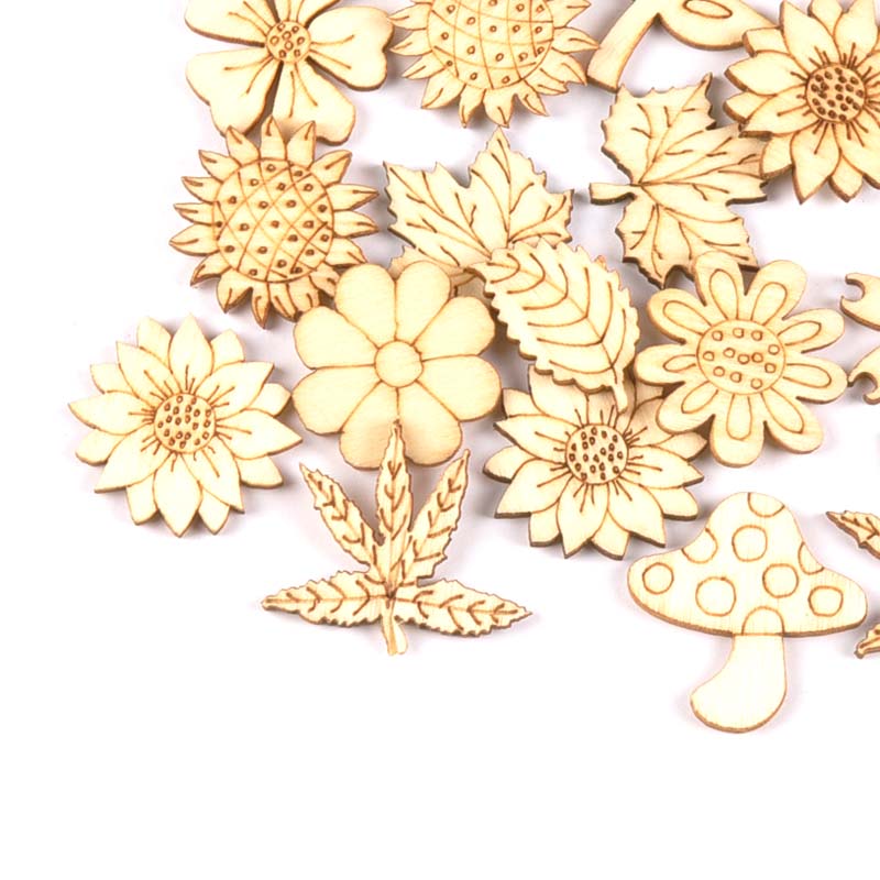30 шт., деревянные аксессуары  – обзор и цена Craft Embellishment