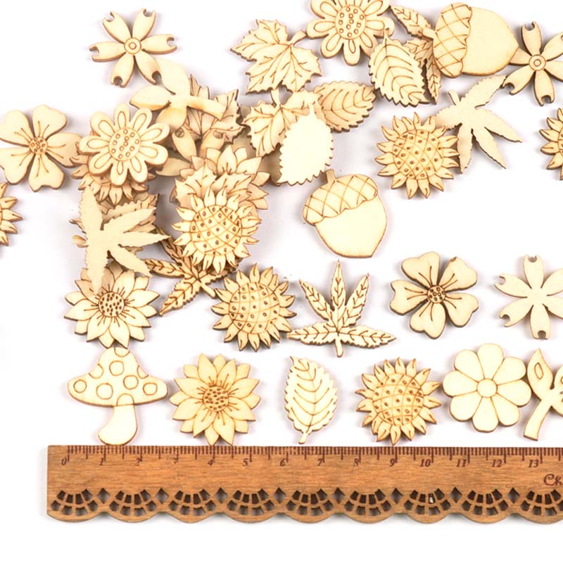 30 шт., деревянные аксессуары  – обзор и цена Craft Embellishment