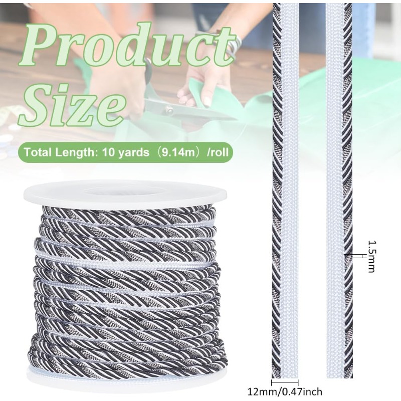 10 ярдов, черный скрученный шн – обзор и цена Cord Trim Twisted