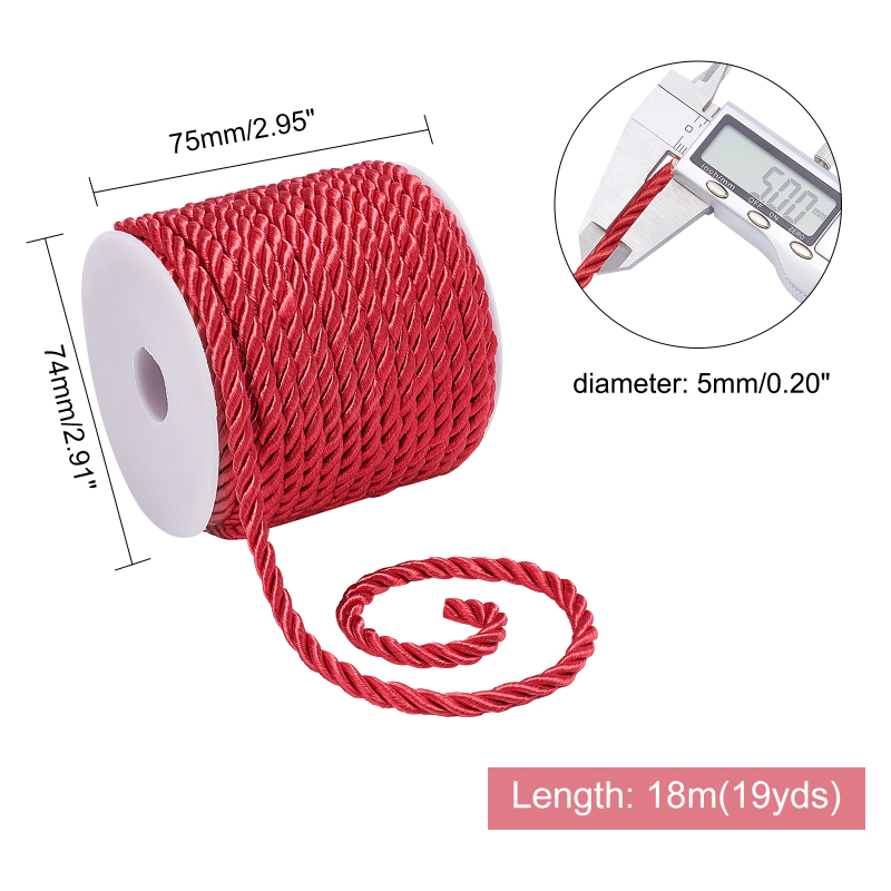 19,6 ярдов Красный шелковый шн – обзор и цена Cord Trim Twisted