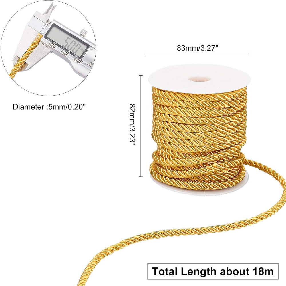 59 футов золотой шнур 5 мм вит – обзор и цена Cord Trim Twisted