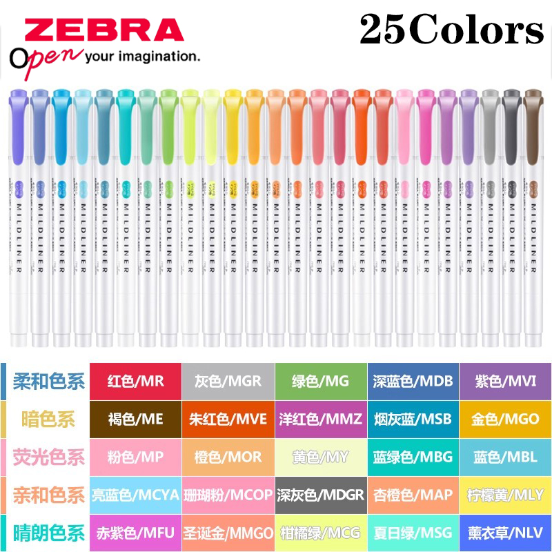Набор пастельных маркеров ZEBR – обзор и цена Zebra Pen Mildliner
