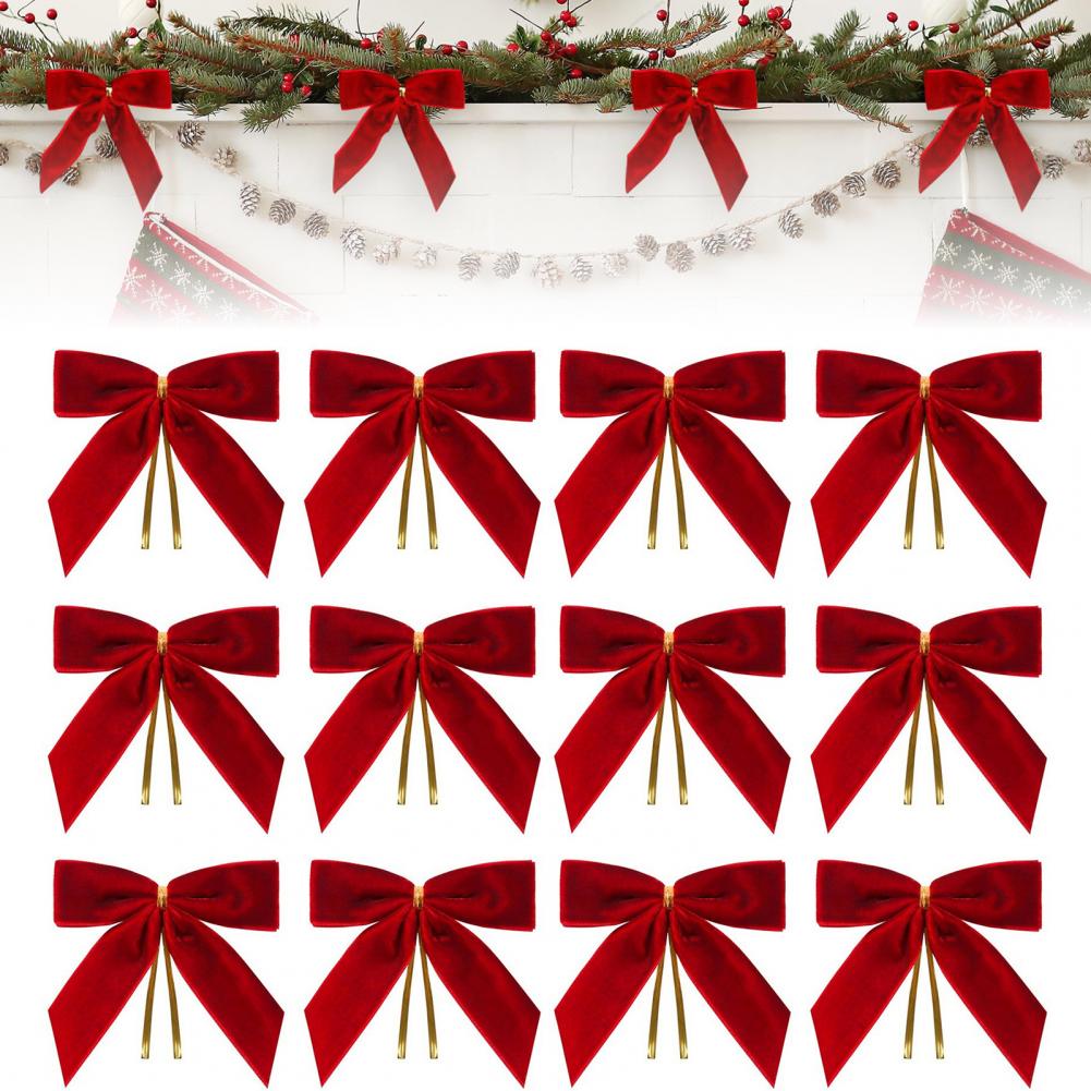 Рождественские бархатные банты – обзор и цена Christmas Craft Embellishment